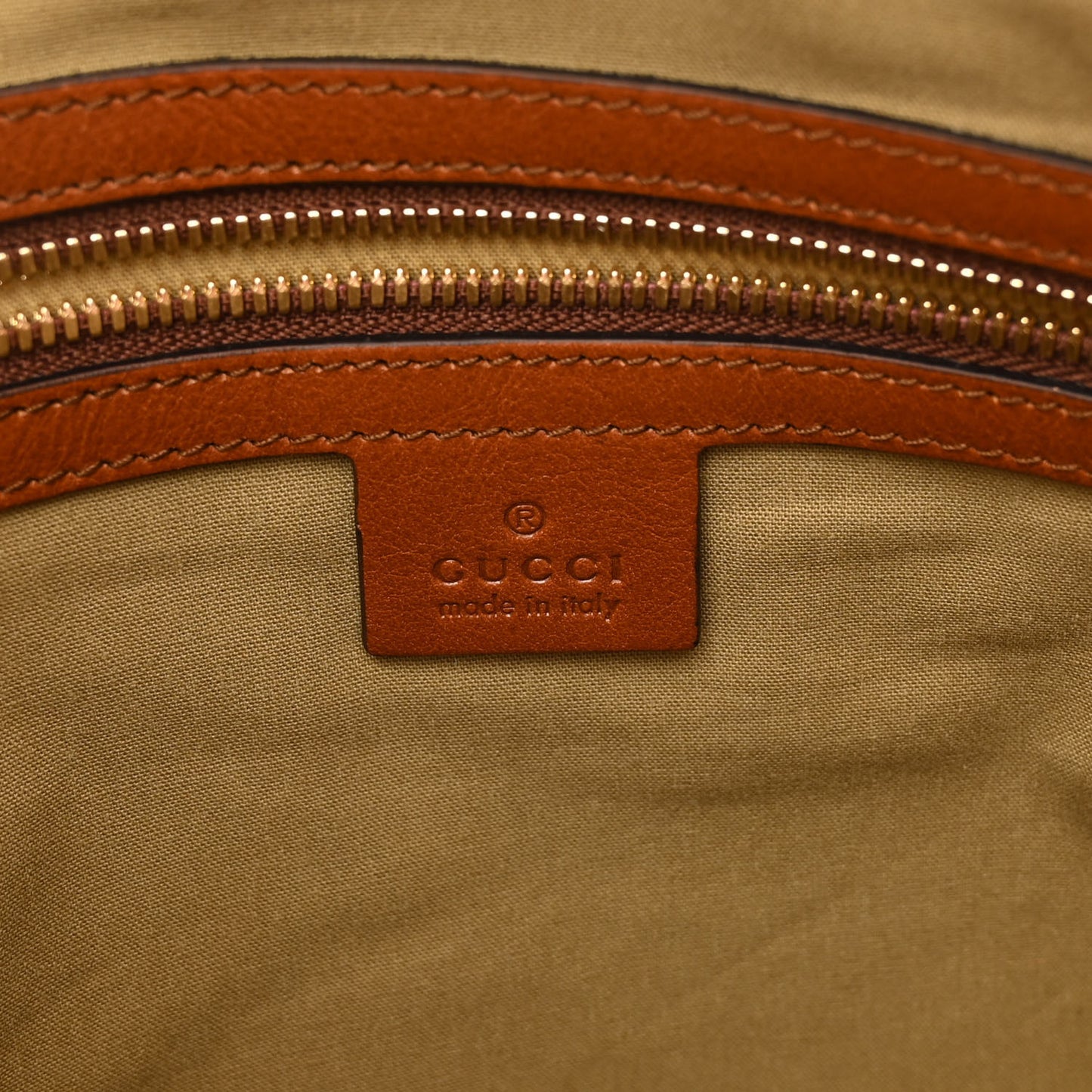Vintage Canvas Calfskin Web Flat Tote Sand Light Cuir