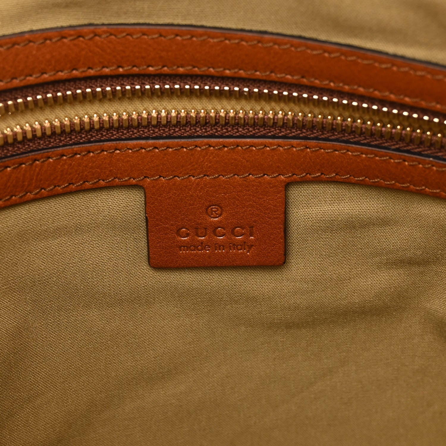 Gucci Vintage Canvas Calfskin Web Flat Tote Sand Light Cuir 6 of 10