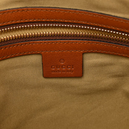 Gucci Vintage Canvas Calfskin Web Flat Tote Sand Light Cuir 6 of 10