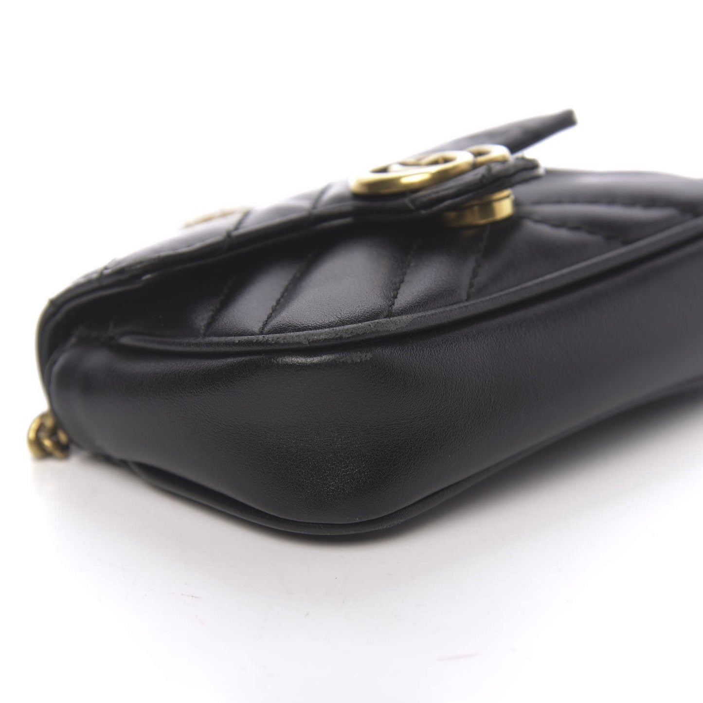Calfskin Matelasse GG Marmont 2.0 Coin Purse On A Chain Black