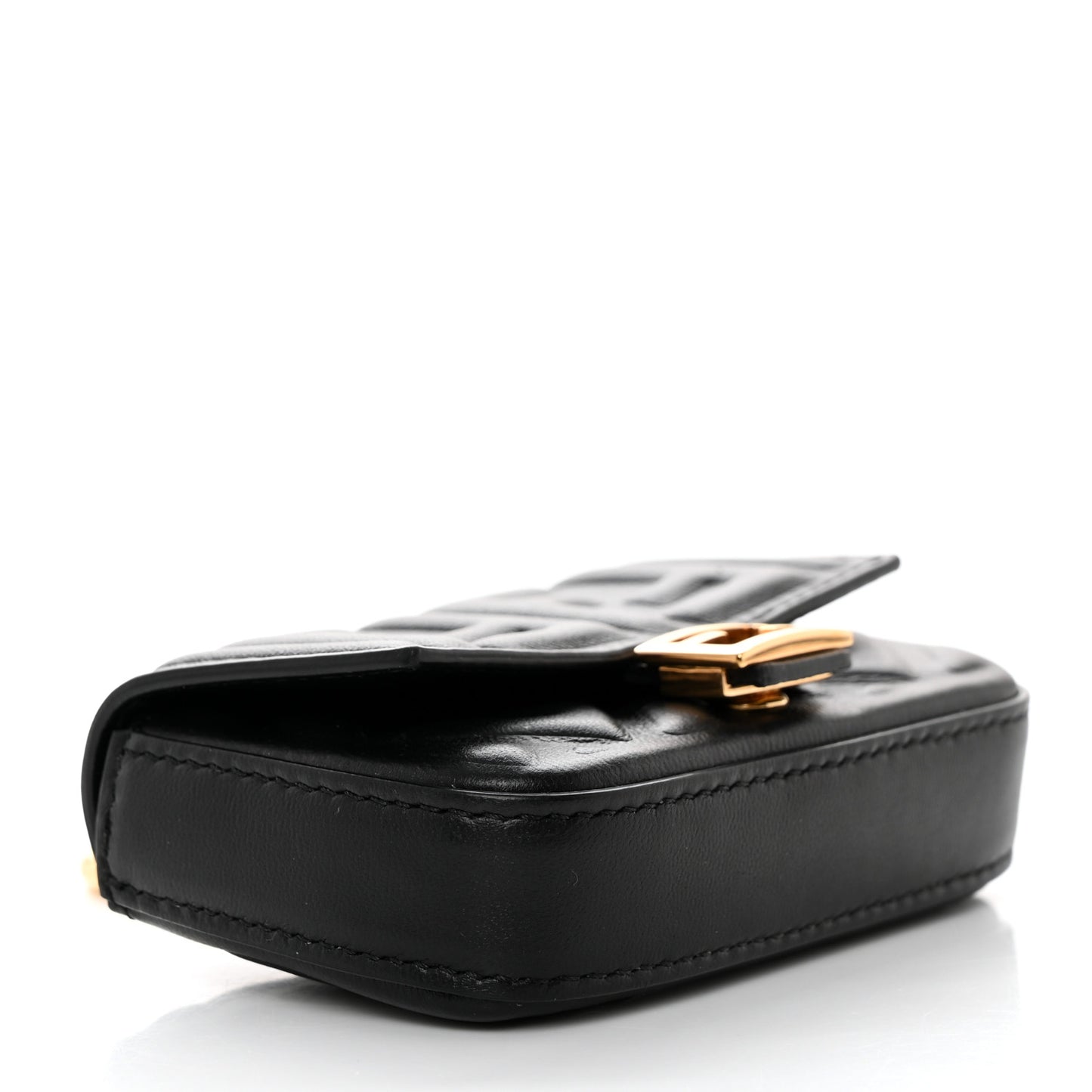 Nappa FF Embossed Nano Baguette Charm Black