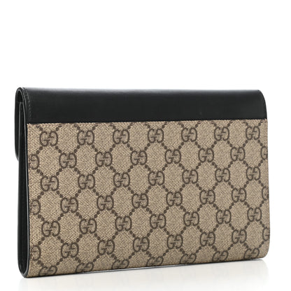 Gucci GG Supreme Monogram Mini Peony Pearly Clutch Black 3 of 7