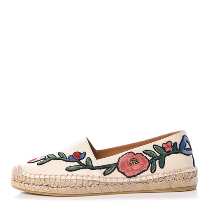 Gucci Nappa Ophelia Espadrilles 38.5 Mystic White 1 of 8