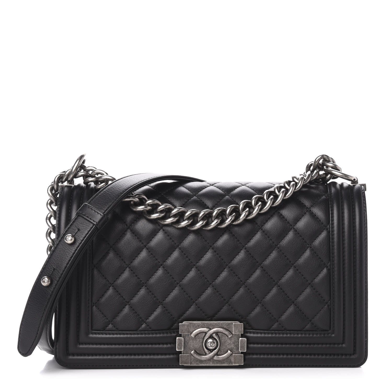 Chanel Calfskin Quilted Medium Boy Flap Black 1 of 11