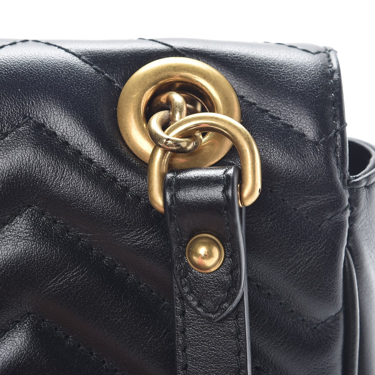 Calfskin Matelasse Small GG Marmont Shoulder Bag Black