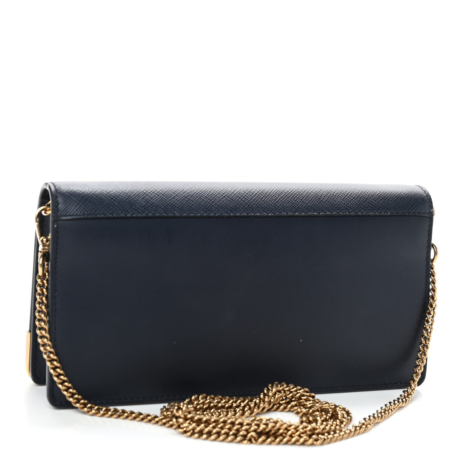 Prada City Calfskin Saffiano Cahier Astrology Chain Wallet Baltico 2 of 4
