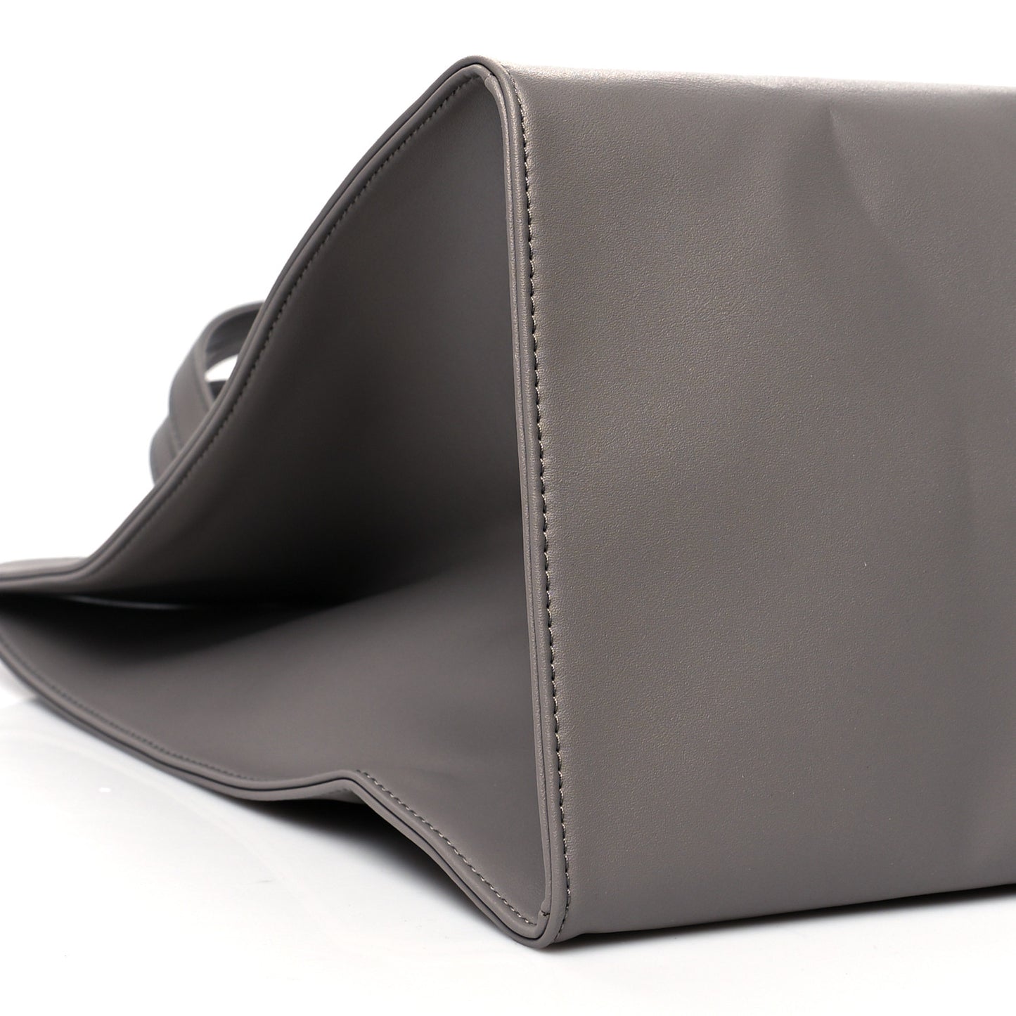 Vegan Leather Large Shopping Bag Grey