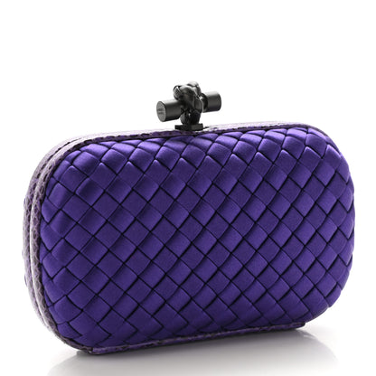 Bottega Veneta Satin Intreccio Impero Ayers Knot Clutch Purple 3 of 8