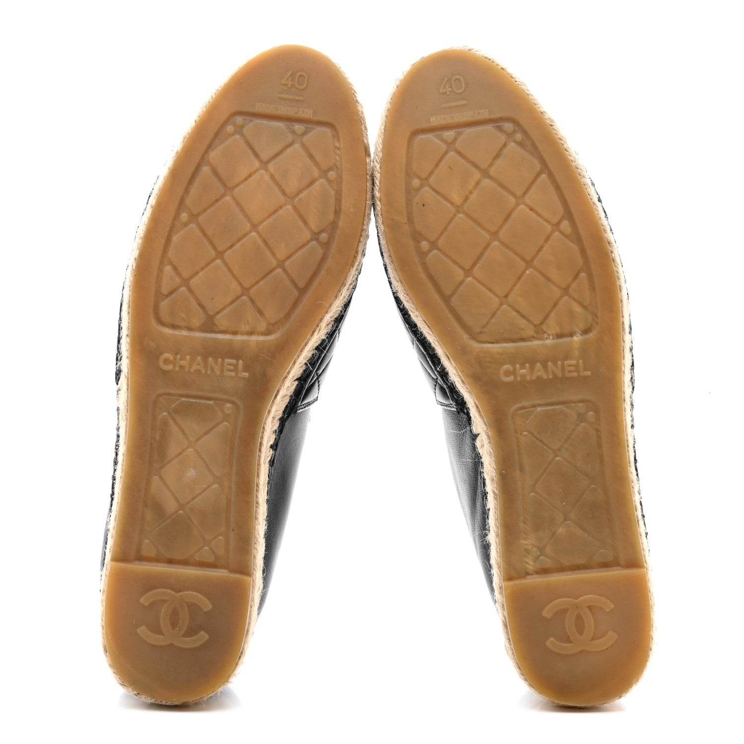 Chanel Lambskin Quilted CC Espadrilles 40 Black 5 of 10