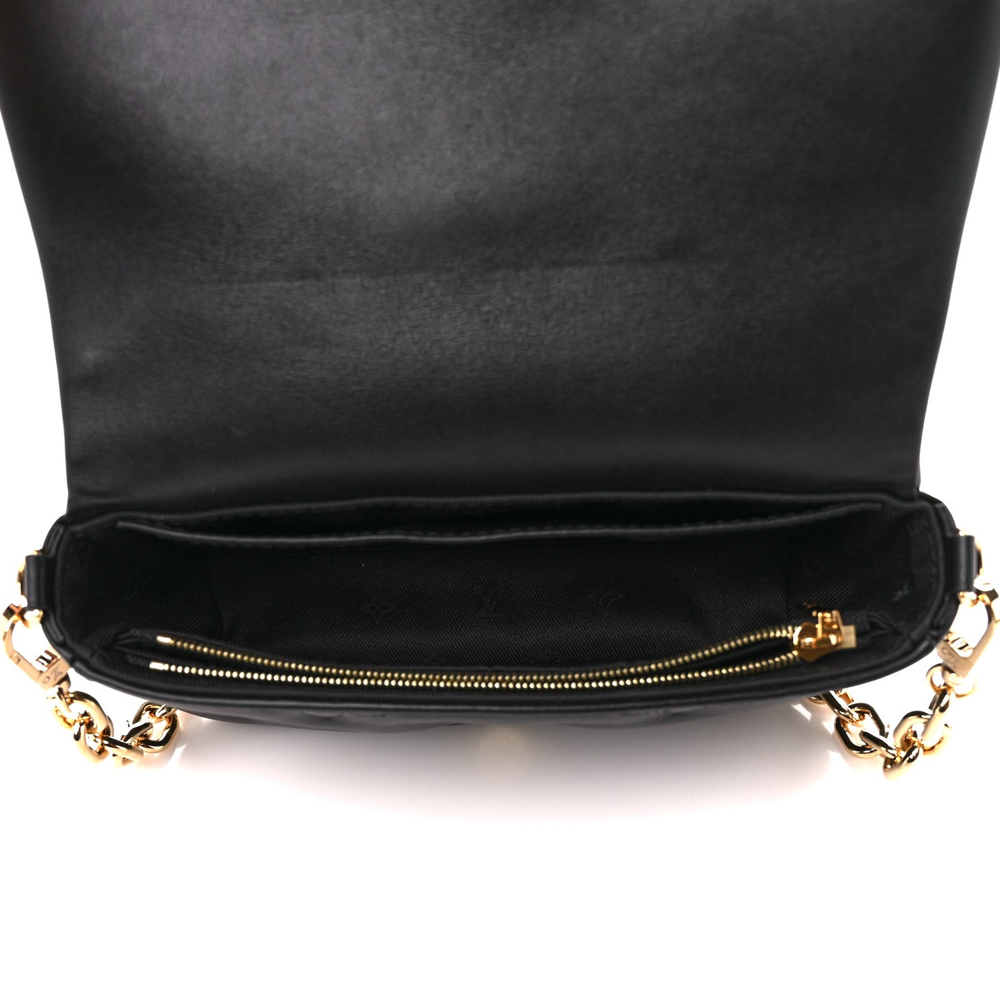 Calfskin Bubblegram Wallet On Strap Black