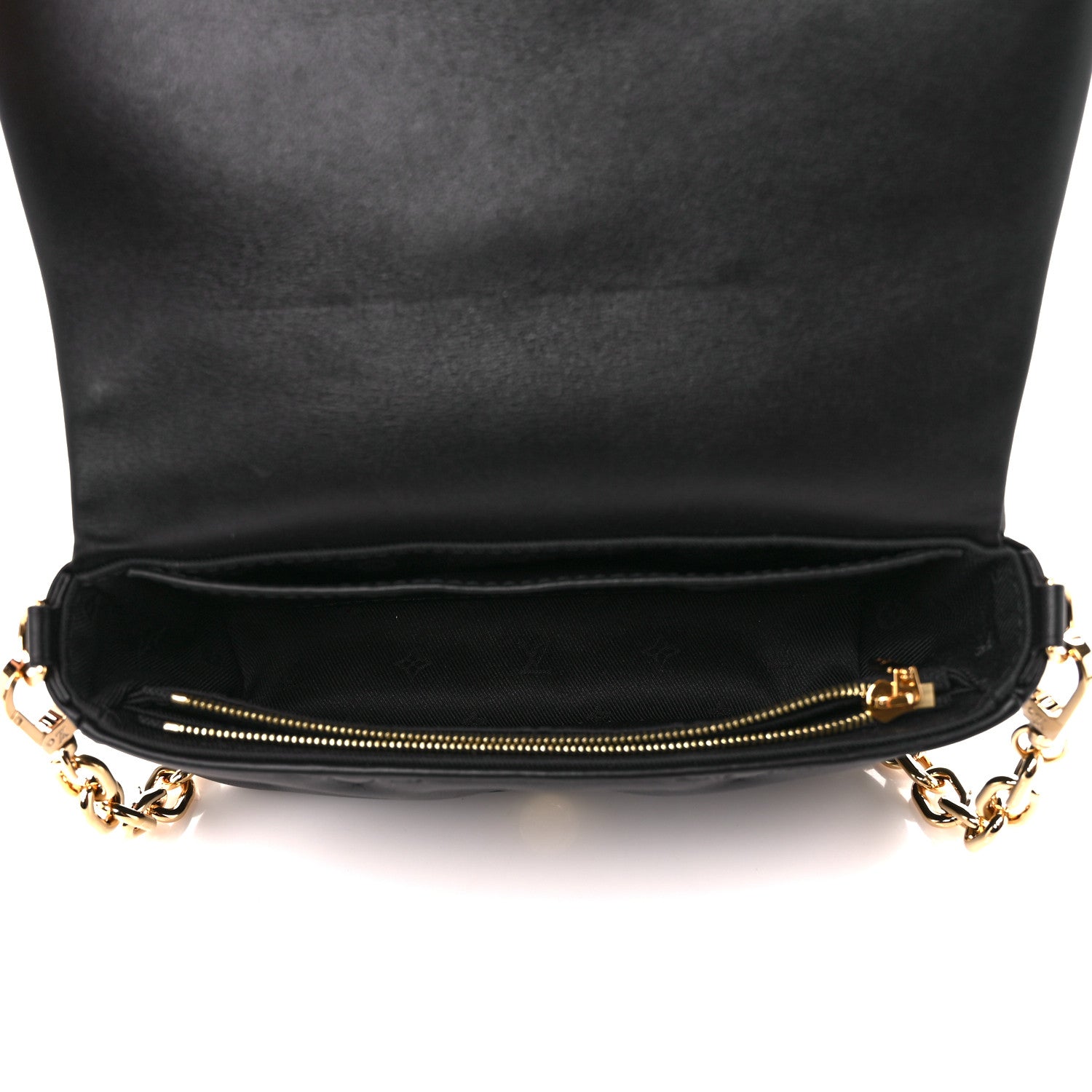 Louis Vuitton Calfskin Bubblegram Wallet On Strap Black 5 of 9