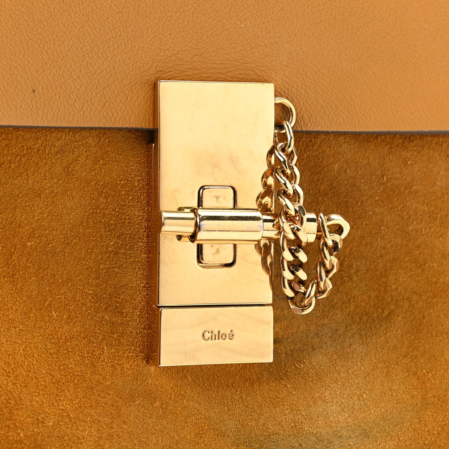 Suede Smooth Calfskin Mini Drew Shoulder Bag Dark Ochre