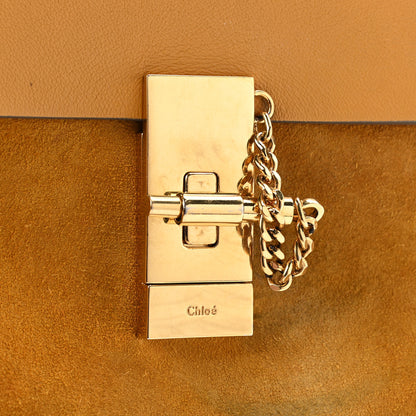 Chloe Suede Smooth Calfskin Mini Drew Shoulder Bag Dark Ochre 11 of 14