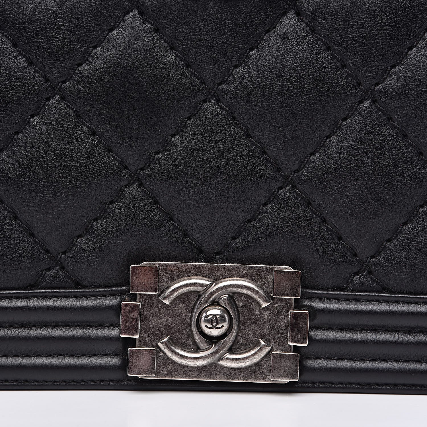 Chanel Calfskin Double Stitch Medium Boy Flap Black 10 of 18