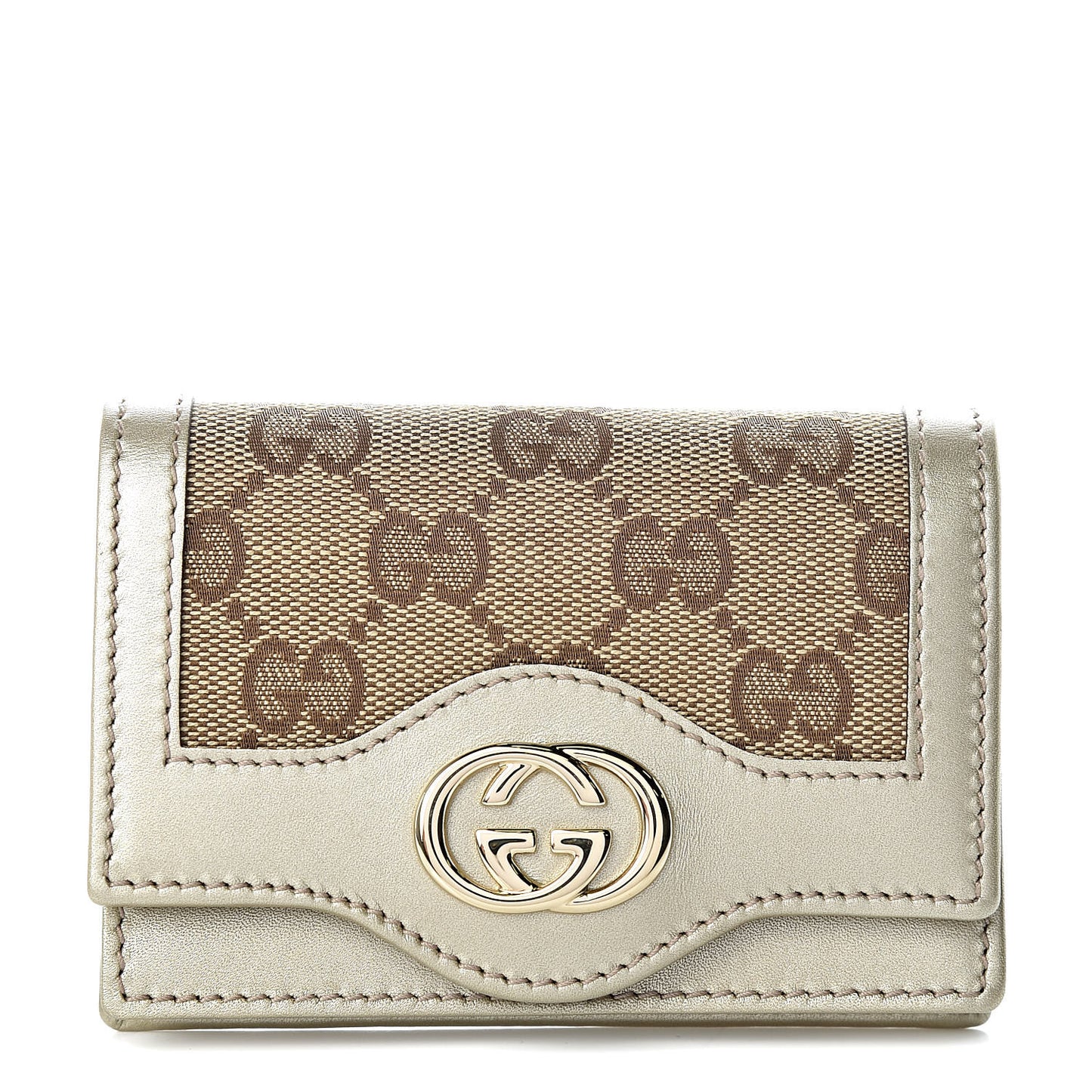 Monogram Sukey Card Case Gold