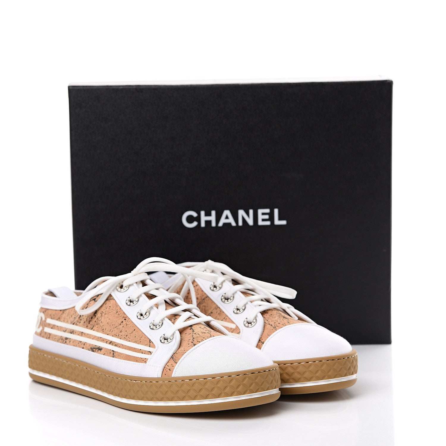 Chanel Cork Jetty Sneaker 41.5 Brown White 7 of 7