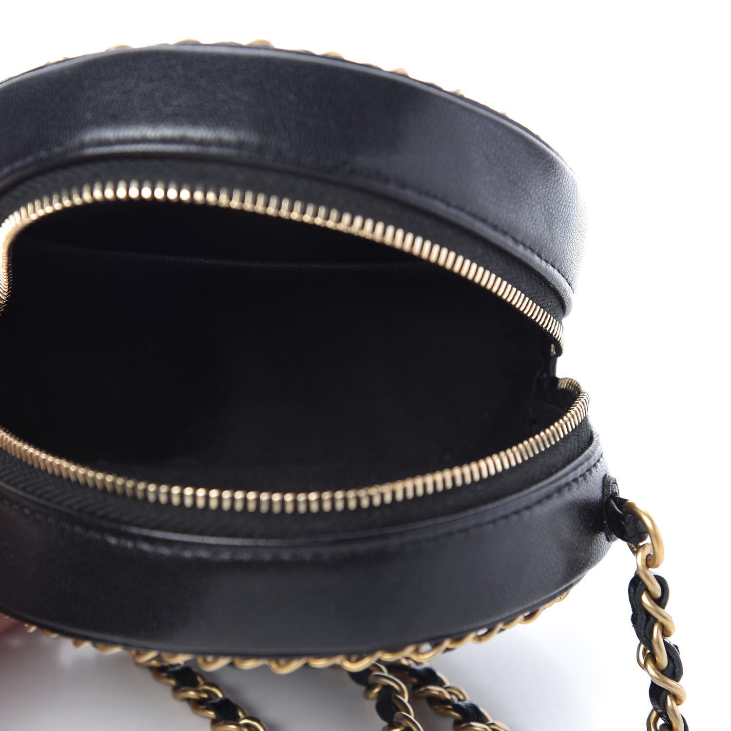 Chanel Lambskin Quilted Round Filigree Chain Around Crossbody Black 5 of 10