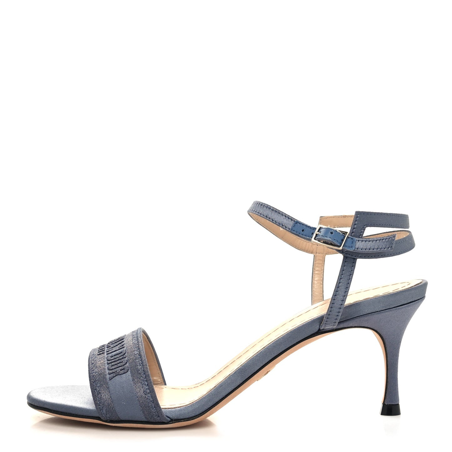 Satin Embroidered Dway 65mm Sandals 38 Smokey Grey