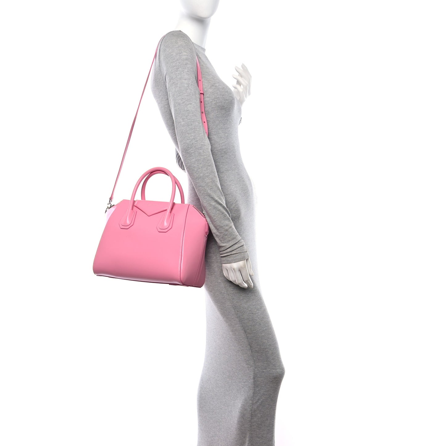 Shiny Lord Calfskin Small Antigona Bright Pink