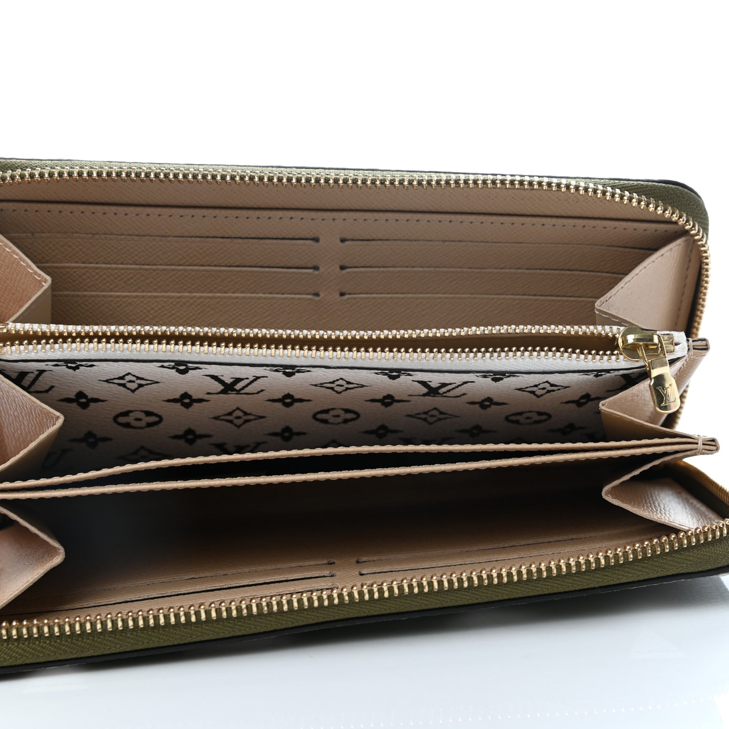 Monogram Giant Zippy Wallet Kaki White