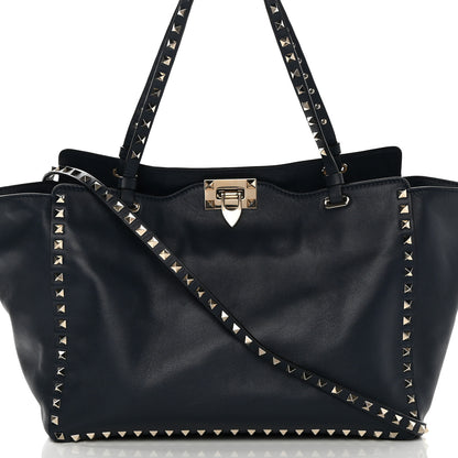 Valentino Garavani Vitello Medium Rockstud Tote Marine 7 of 16
