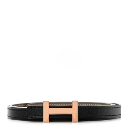 Hermes Swift Epsom 13mm Focus Belt 85 Black Etoupe 1 of 6