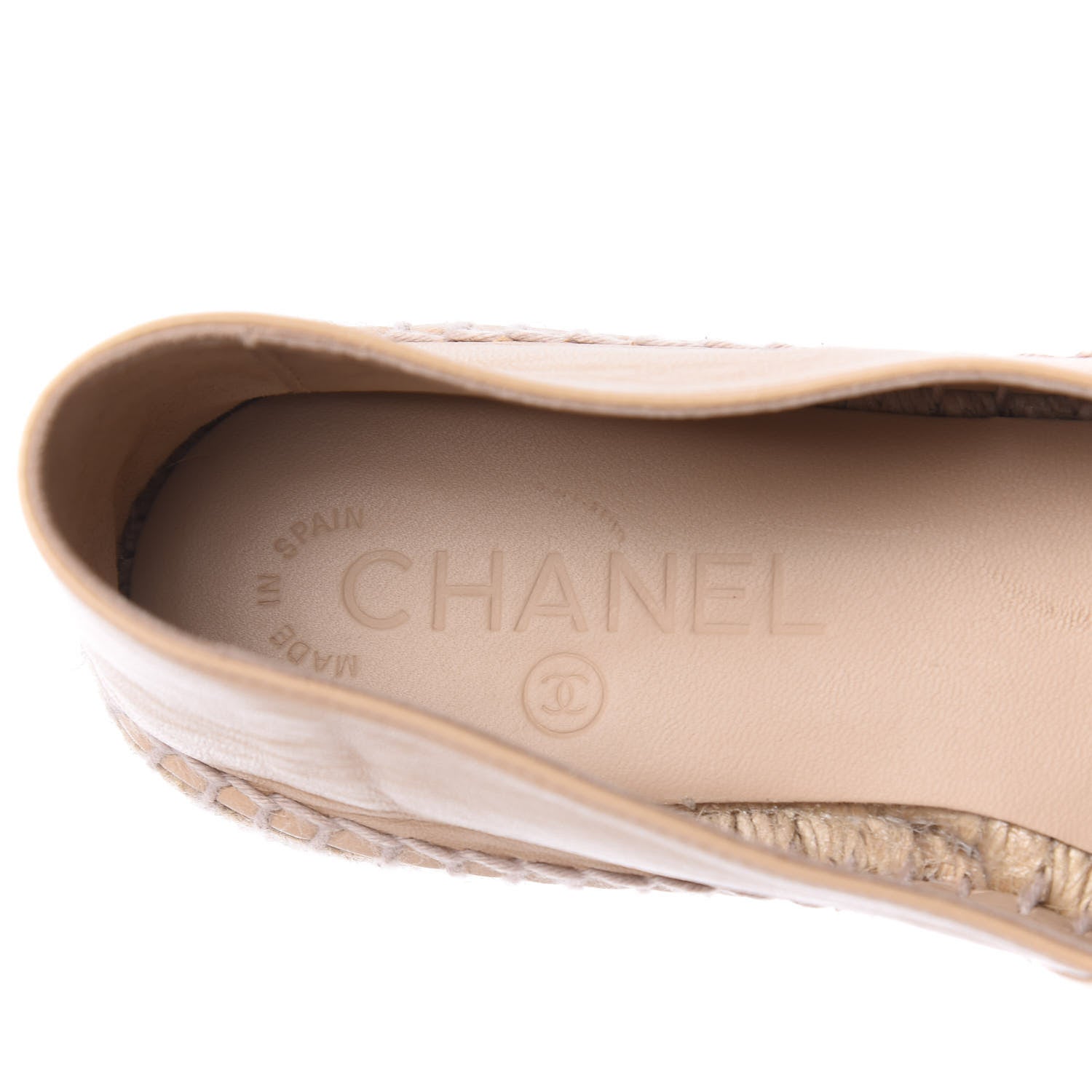 Chanel Lambskin CC Espadrilles 38 Beige Black 8 of 12