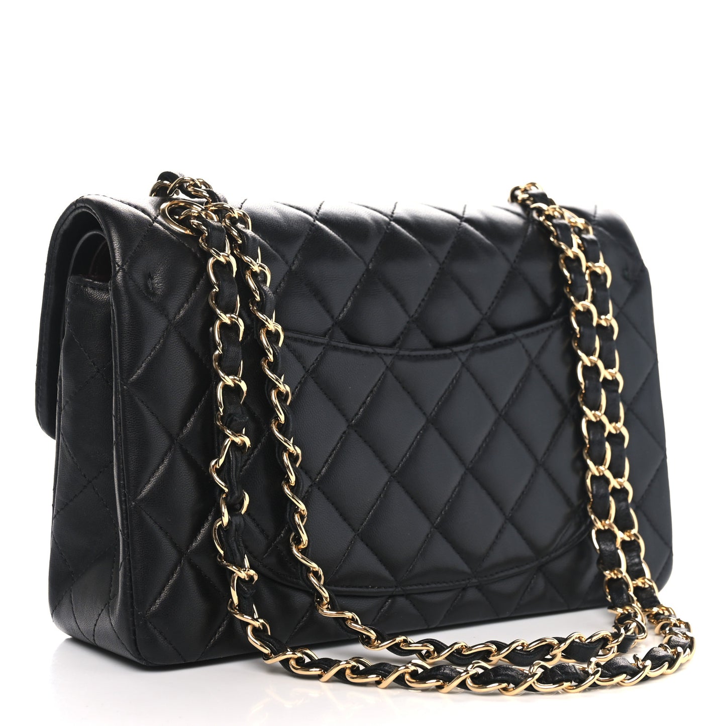 Lambskin Quilted Small Double Flap Black