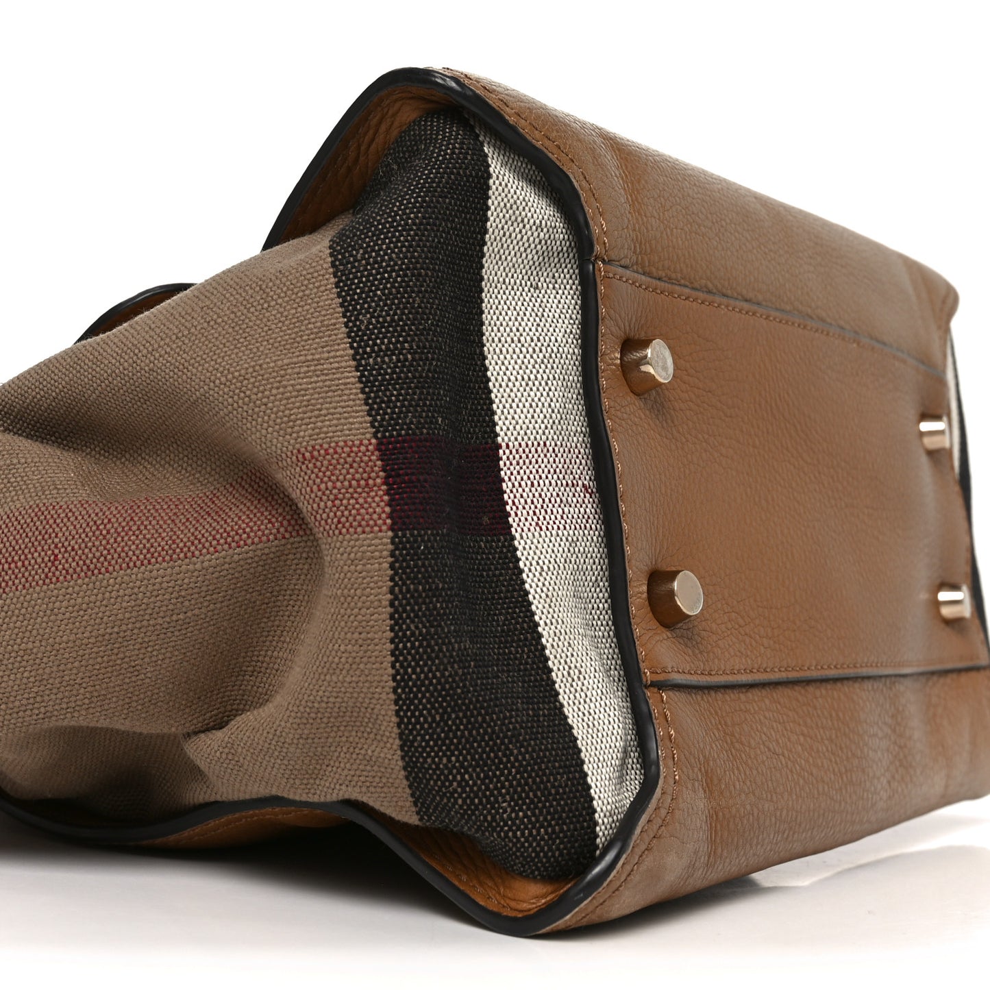 Mega Check Grained Calfskin Medium Harcourt Satchel Saddle Brown