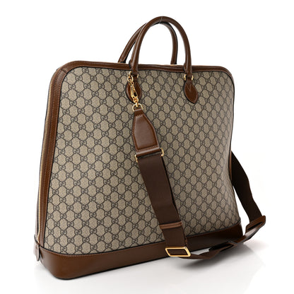Gucci GG Supreme Monogram Azalea Calfskin Large Horsebit 1955 Duffle Bag Beige Ebony Brown Sugar 3 of 19