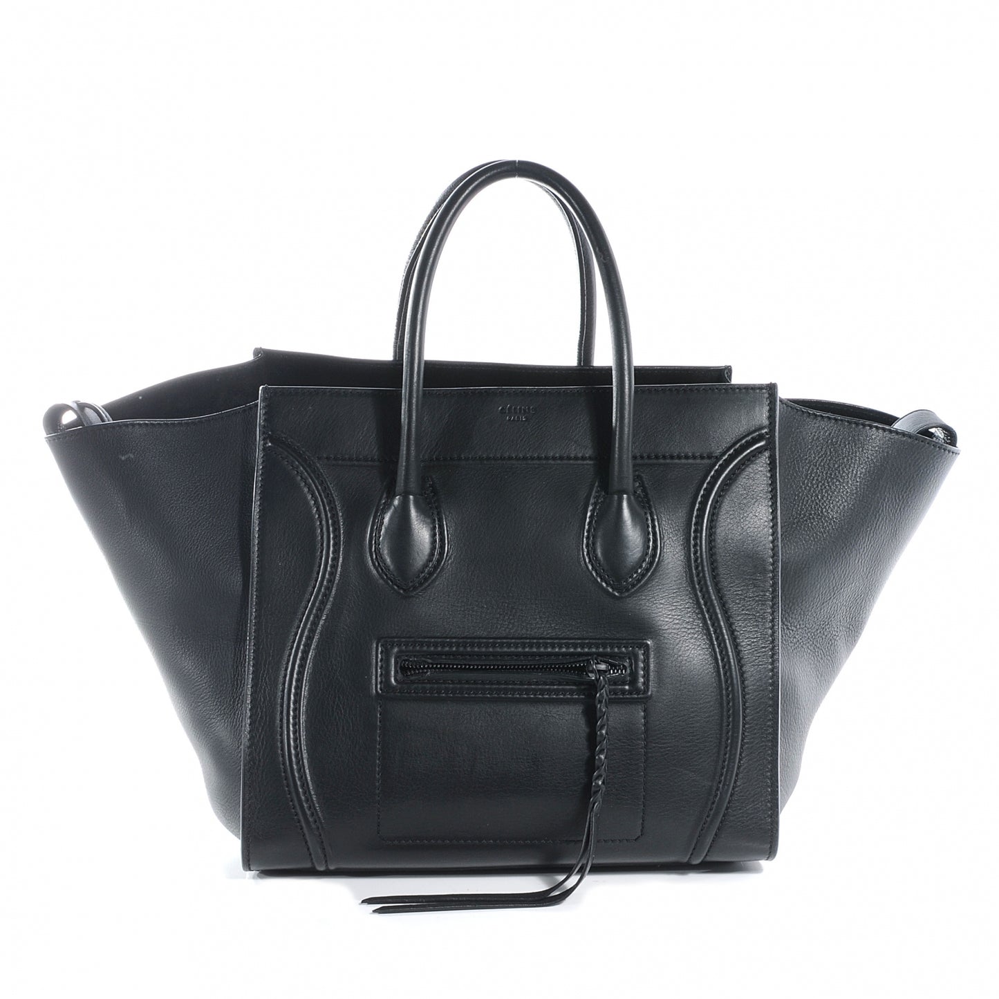Smooth Calfskin Medium Phantom Luggage Black