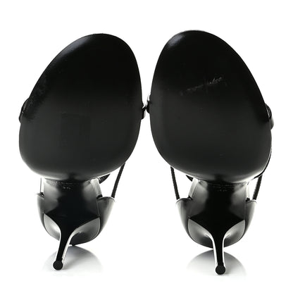 Saint Laurent Patent Cassandra 100 Ankle Strap Sandals 36 Black 8 of 12