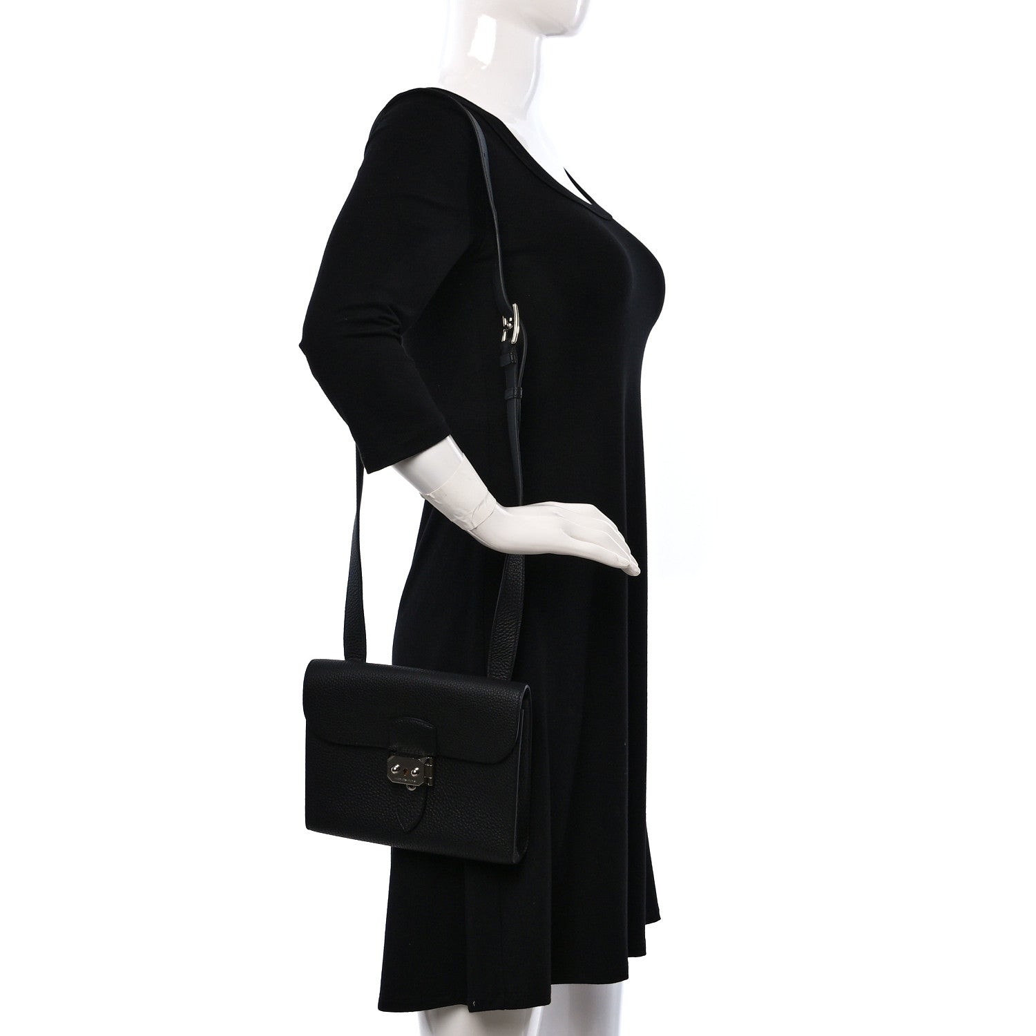 Hermes Togo Sac A Depeches 21 Messenger Bag Black 2 of 8