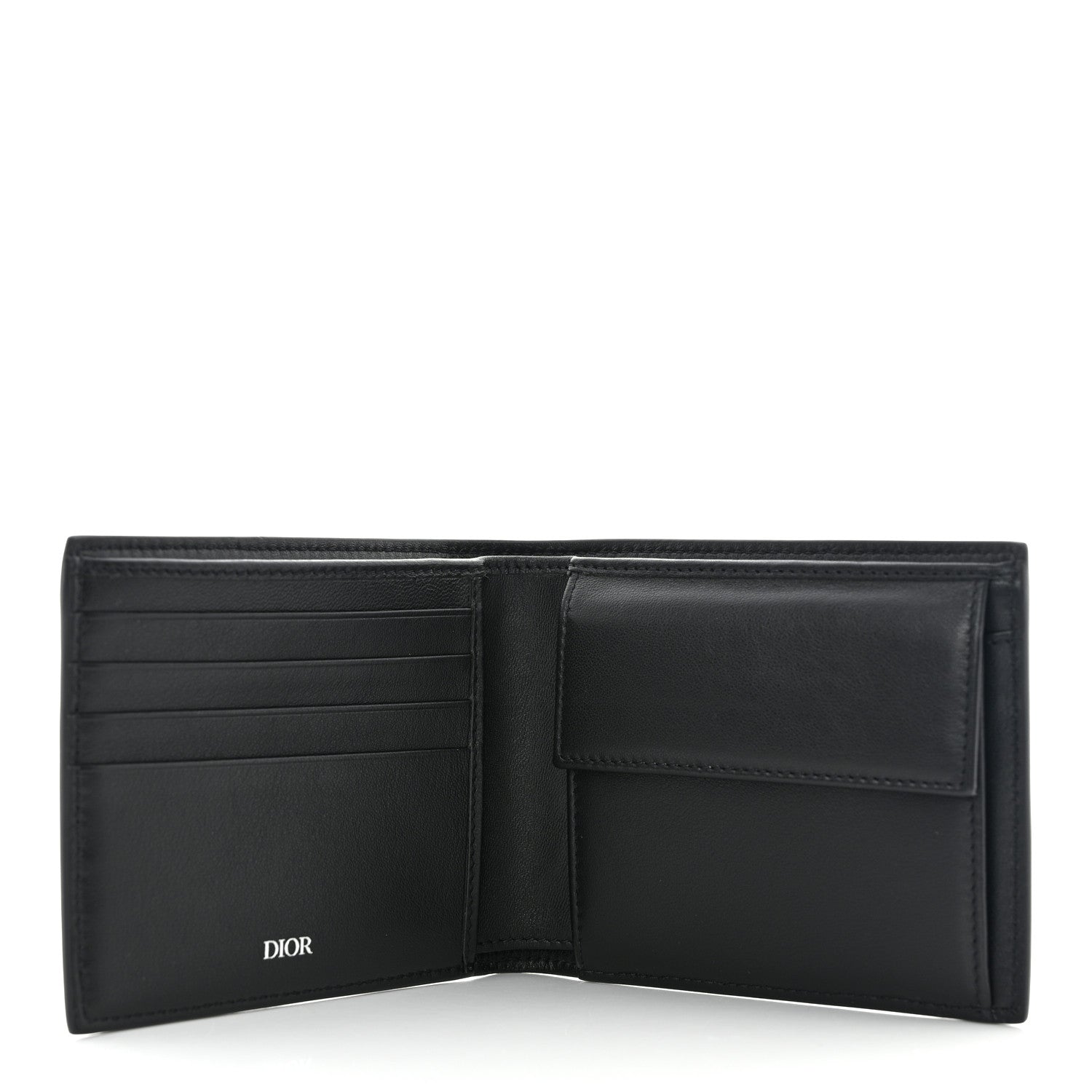 Christian Dior Calfskin Perforated Oblique Bi-Fold Do Galaxy Wallet Black 5 of 10