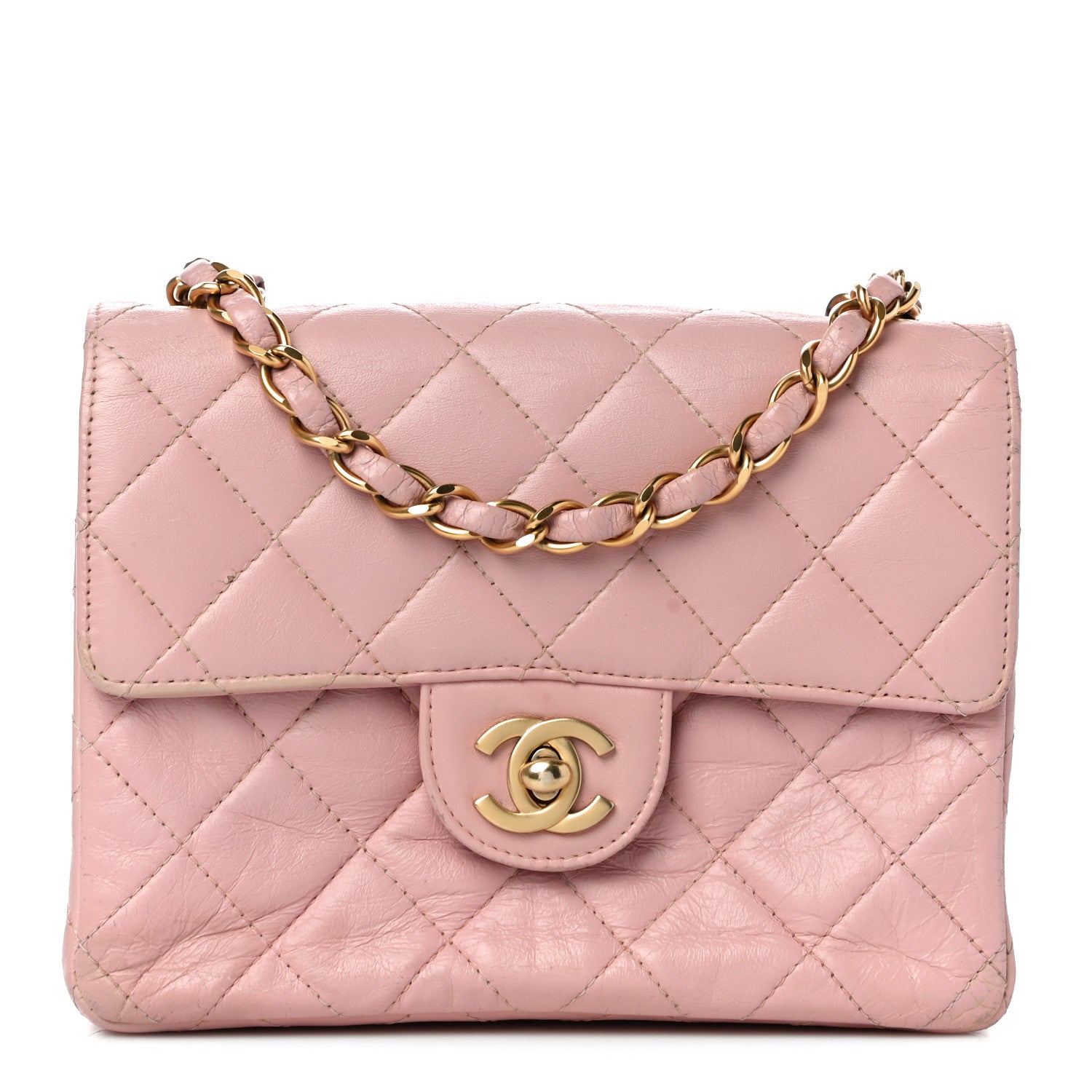 Chanel Lambskin Quilted Mini Square Flap Bag Light Pink 1 of 14