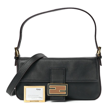 Fendi Vitello Flamingo Enamel Baguette Black 1 of 13