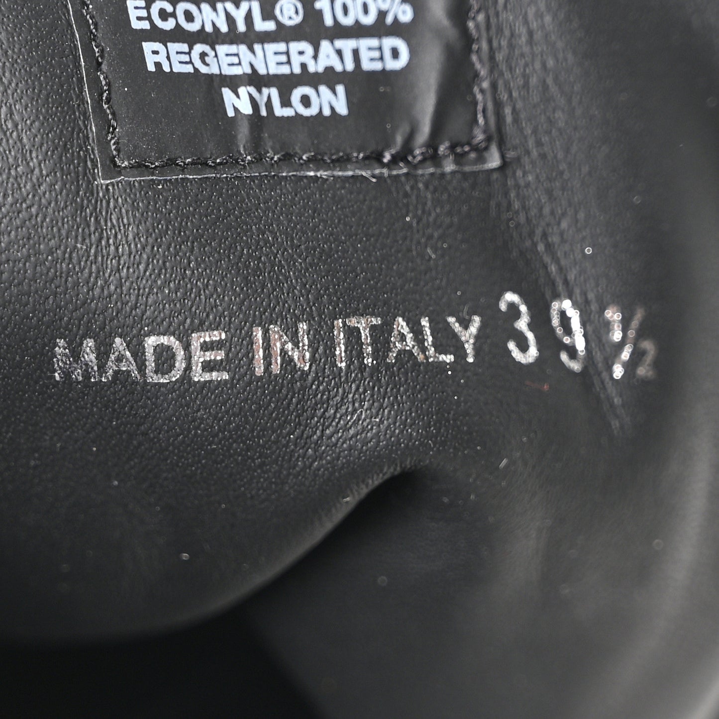 Spazzolato Re-Nylon Metal Triangle Logo Lace Up 55mm Ankle Boots 39.5 Black