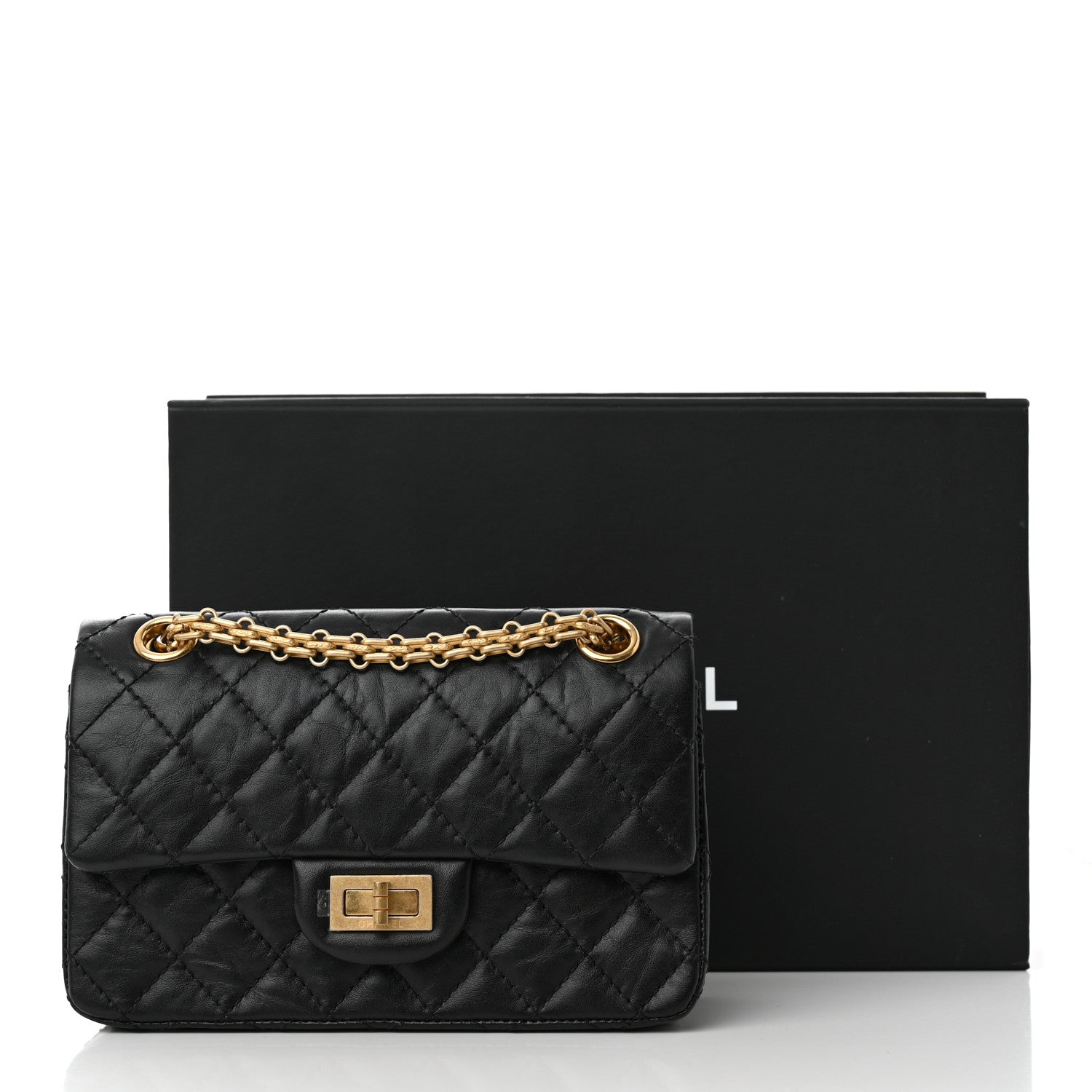 Chanel Aged Calfskin Quilted 2.55 Reissue Mini Flap Black 13 of 13