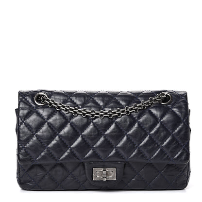 Chanel Aged Calfskin Quilted 2.55 Reissue 225 Flap Navy Blue 1 of 13