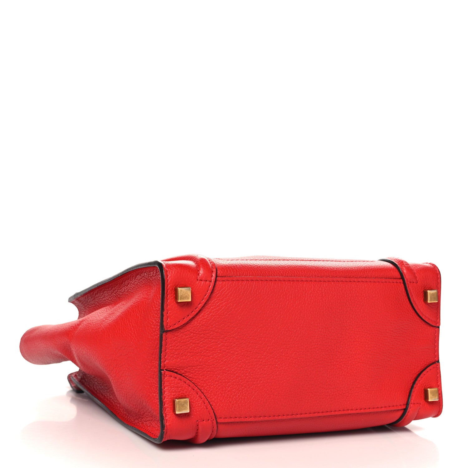 Celine Drummed Calfskin Micro Luggage Red 4 of 9