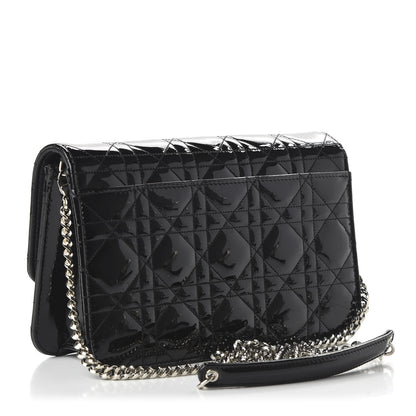 Christian Dior Patent Cannage Miss Dior Promenade Pouch Black 3 of 9