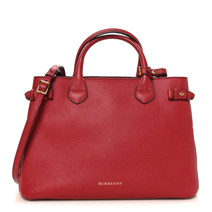 Burberry Derby Calfskin House Check Medium Banner Tote Russet Red 1 of 9