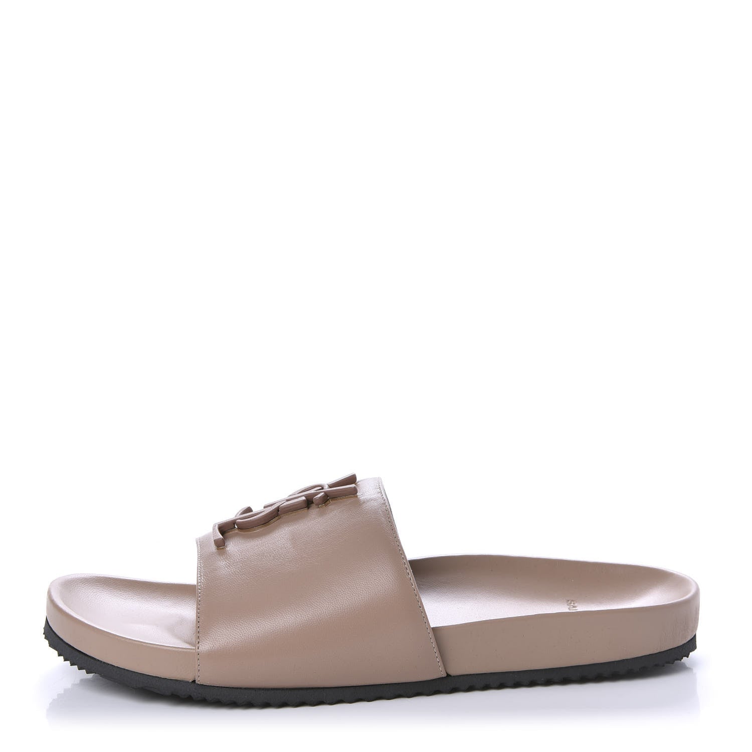 Saint Laurent Lambskin Joan Slide Sandals 38.5 Nude 1 of 10