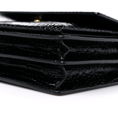 Saint Laurent Calfskin Crocodile Embossed Medium Monogram Sunset Black 9 of 9