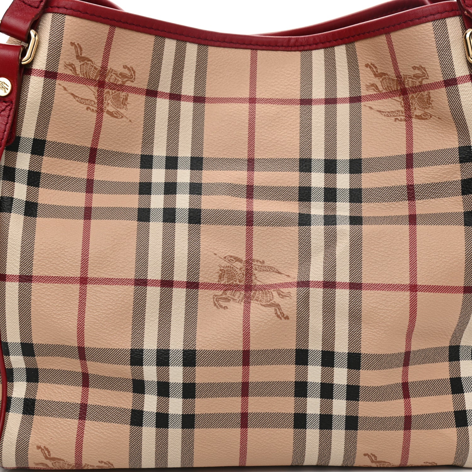 Burberry Haymarket Check Small Canterbury Tote Military Red 8 of 9