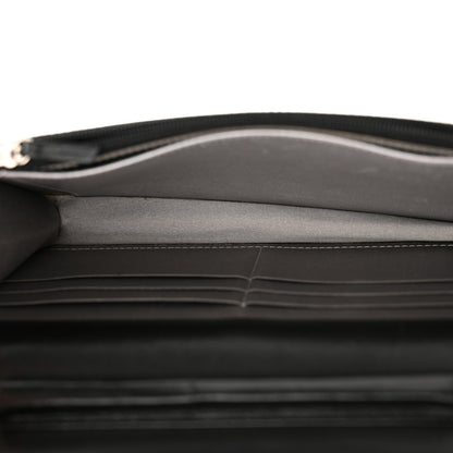 Chanel Lambskin Camellia Embossed Wallet on Chain WOC Black 5 of 15