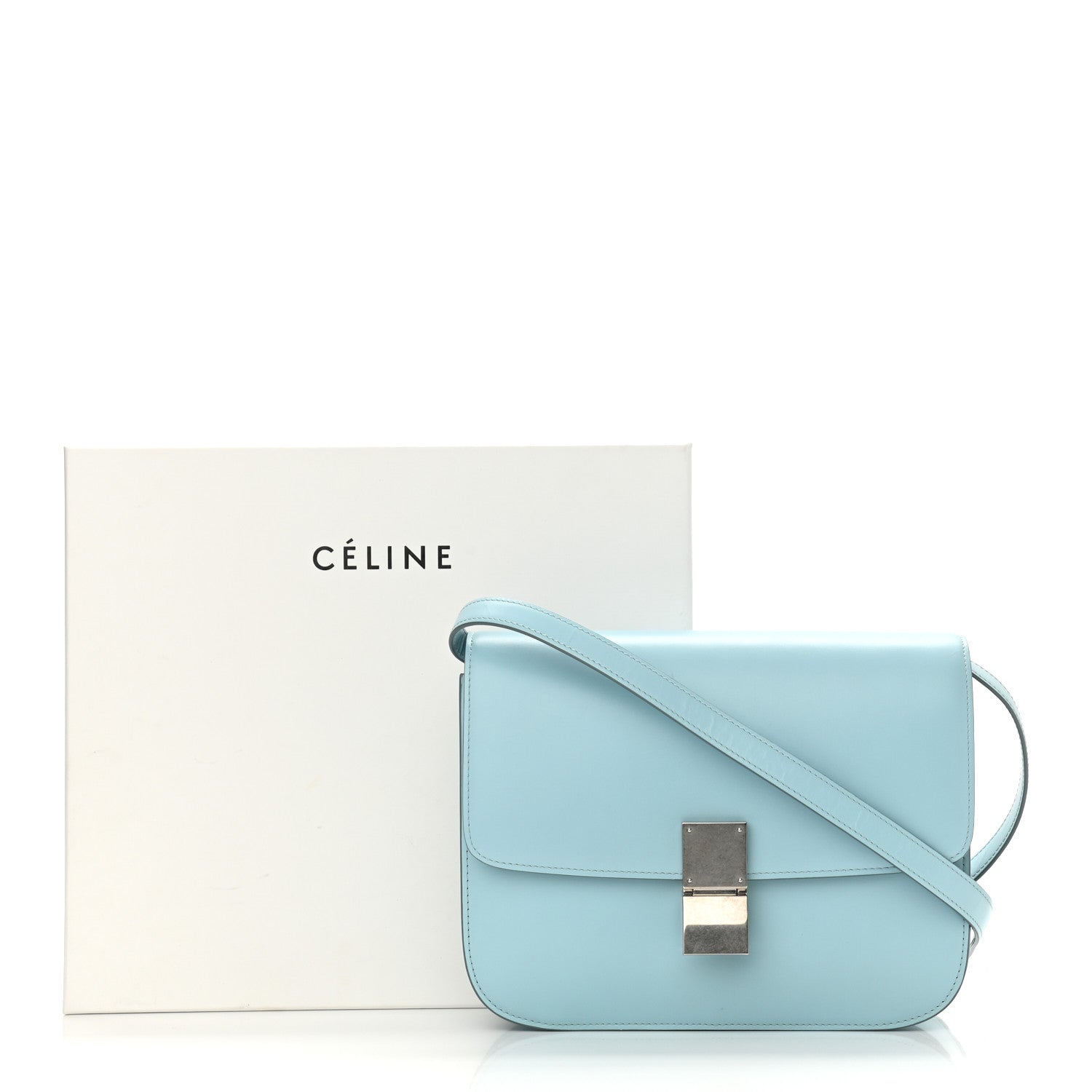 Celine Box Calfskin Medium Classic Box Flap Bag Pool 15 of 15