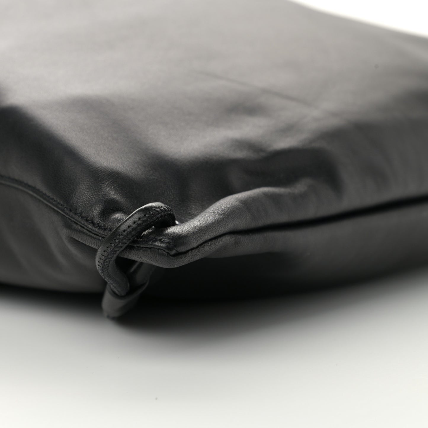 Lambskin Teddy Drawstring Bag Black