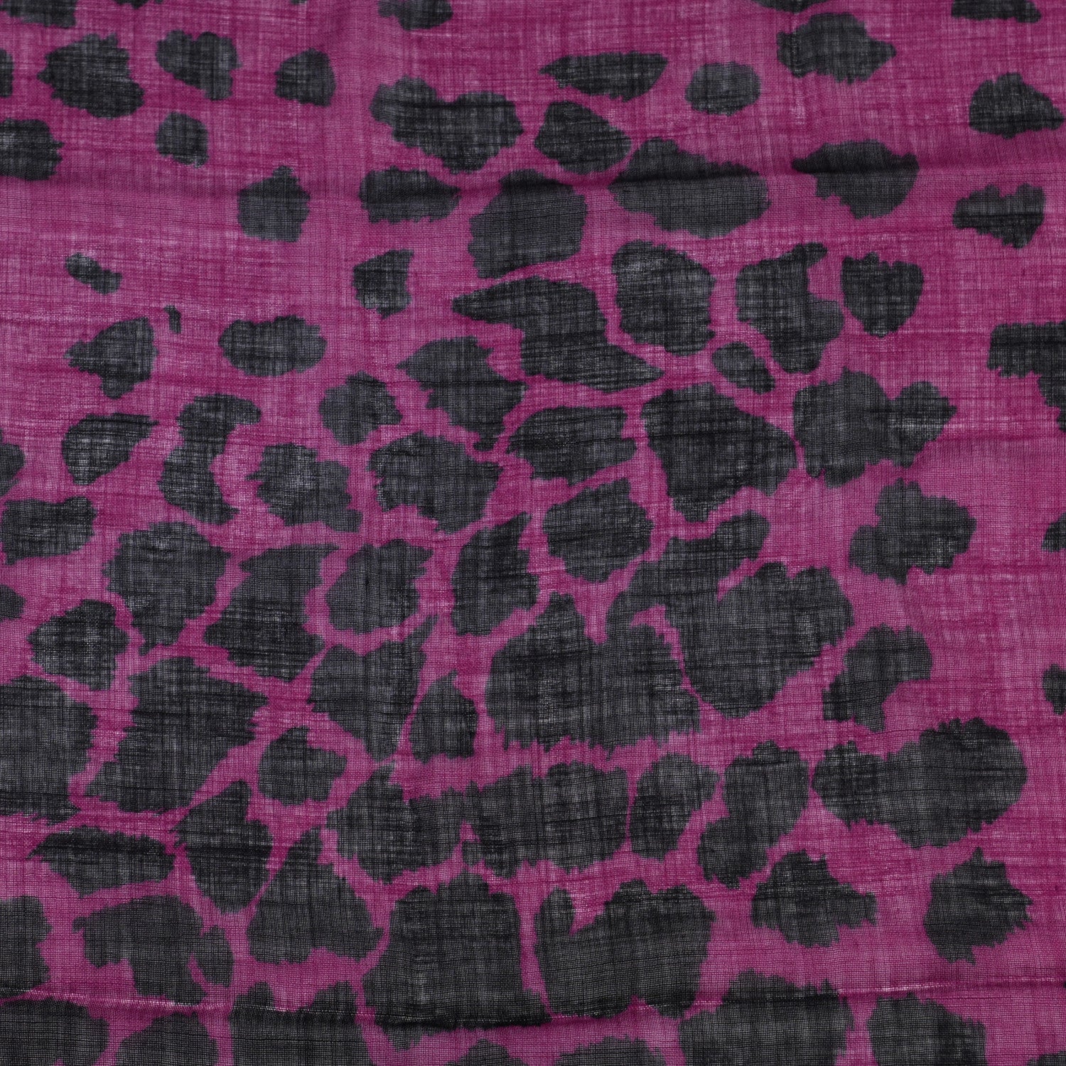 Burberry Wool Silk Cashmere London Animal Print Square Scarf Magenta 5 of 12