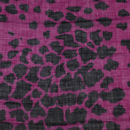Burberry Wool Silk Cashmere London Animal Print Square Scarf Magenta 5 of 12